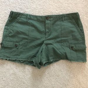 Green cargo shorts